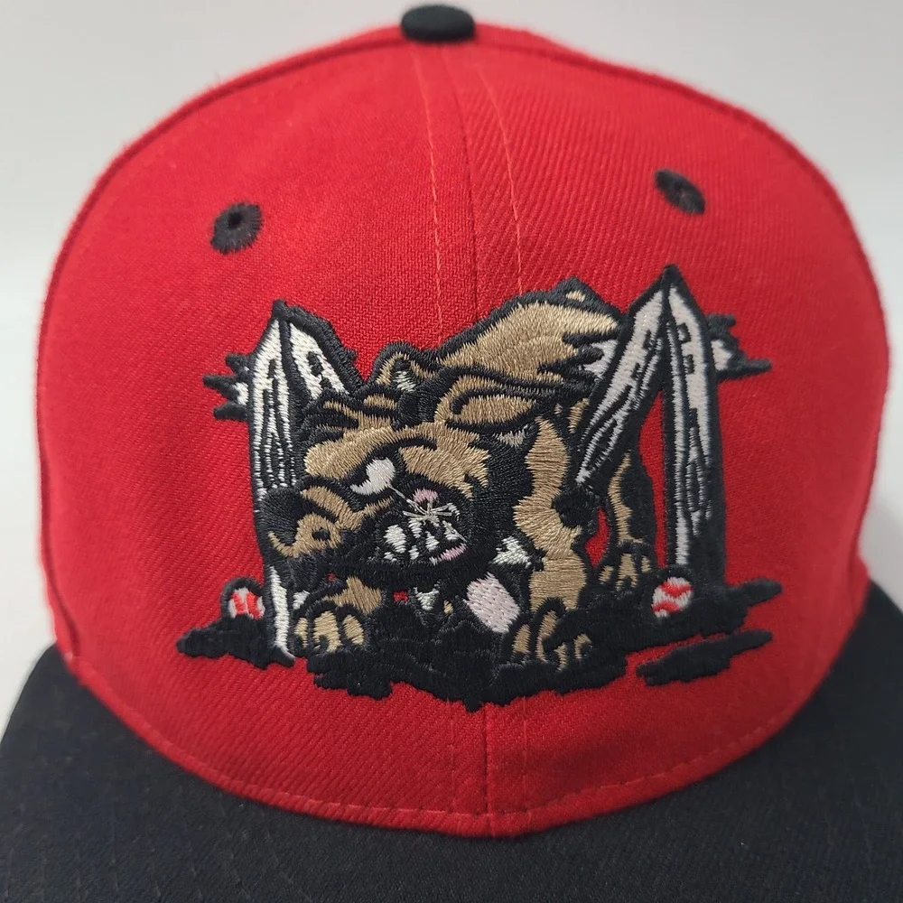 Youth‎ Batavia Muckdogs Hat Fitted 6 5/8 New Era 59Fifty Red Black MiLB Baseball